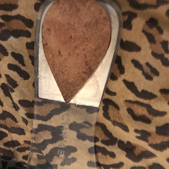 Chanel size 10 brown leather authentic Chanel sandal transparent detail - Picture 14 of 16